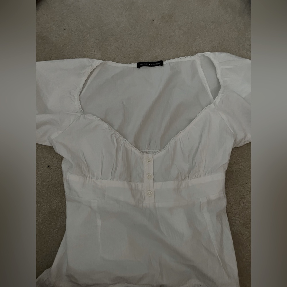 Brandy Melville Short Sleeve Natural White Top